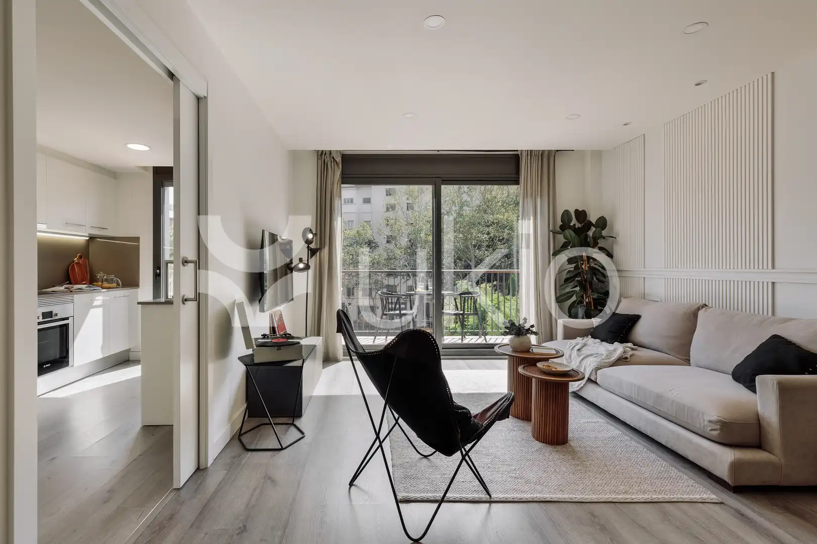 Living room of Apartments for rent in Barcelona  with Air Conditioner, Heating and Parquet flooring