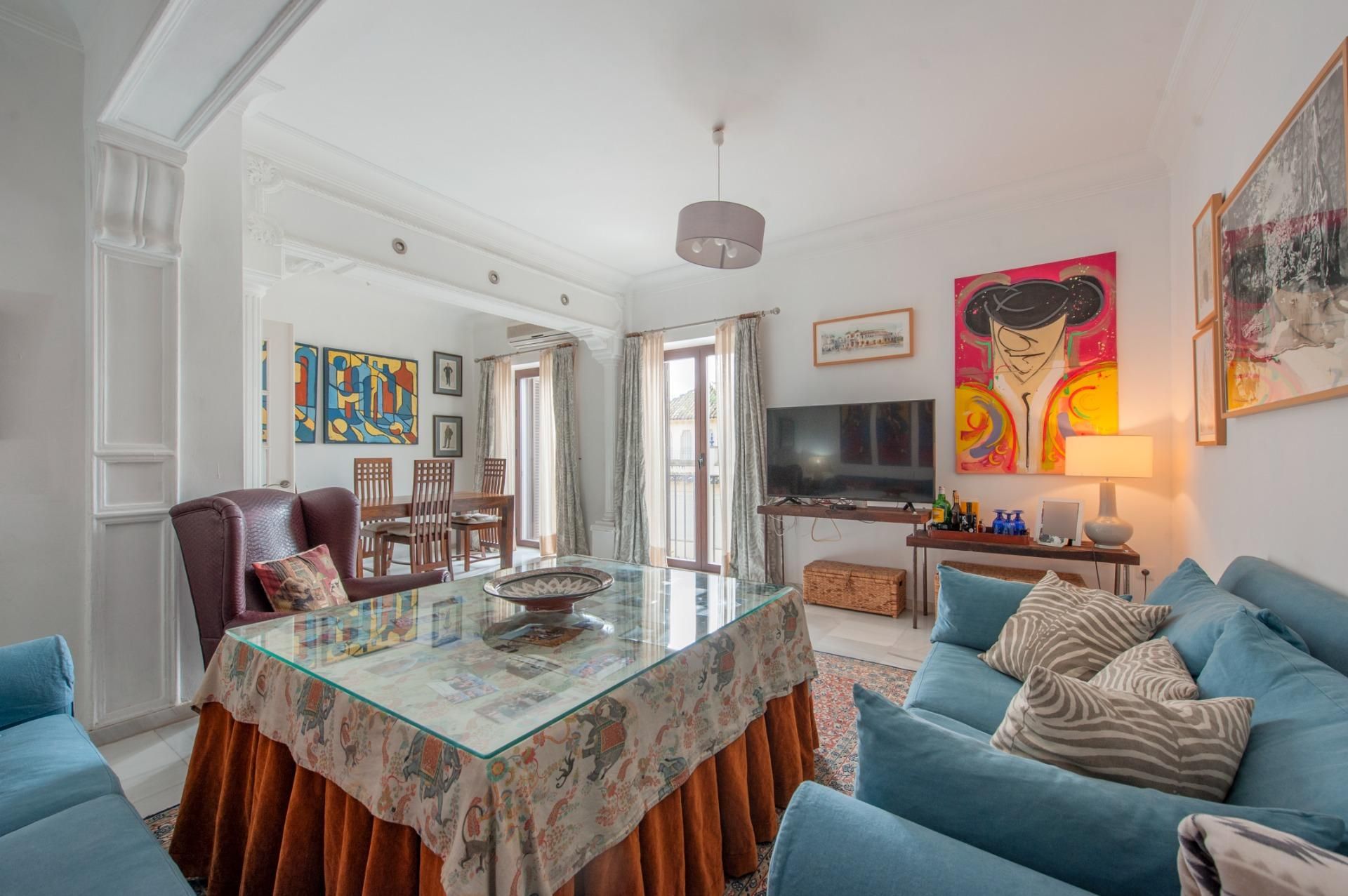 Living room of Flat for sale in  Sevilla Capital  with Air Conditioner, Storage room and Balcony