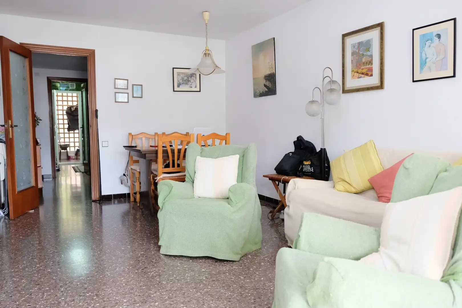 Sala de estar de Apartamento de alquiler en Caldes d'Estrac con Calefacción, Jardín privado y Terraza