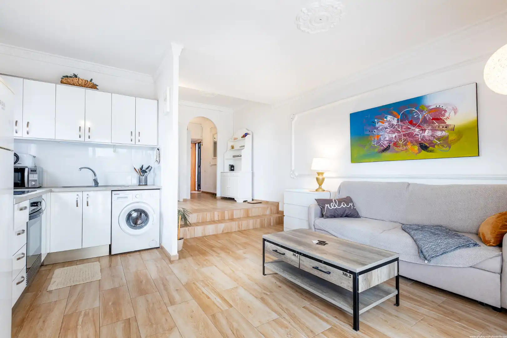 Sala de estar de Apartamento de alquiler en Arona con Aire acondicionado, Calefacción y Parquet