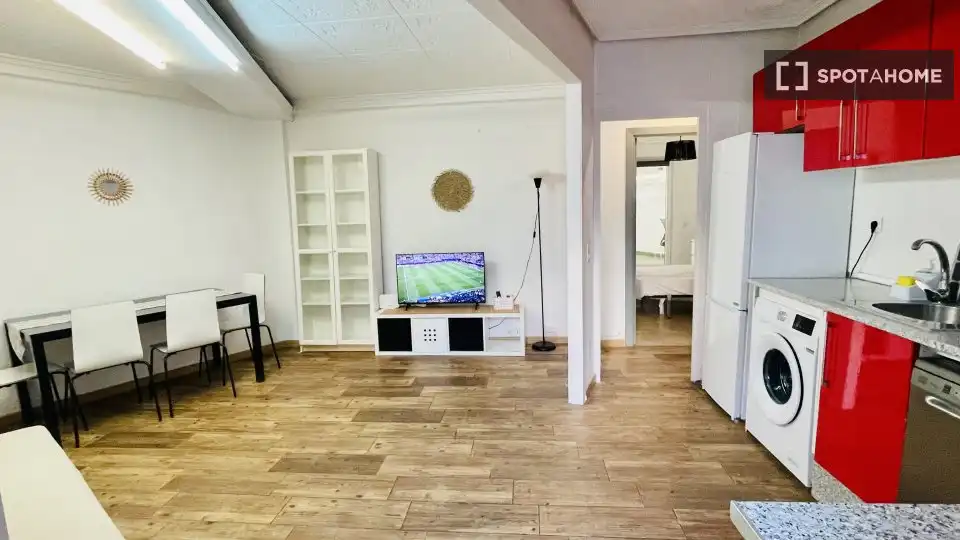 Living room of Flat for rent in Valencia  with Air Conditioner, Heating and Furnished