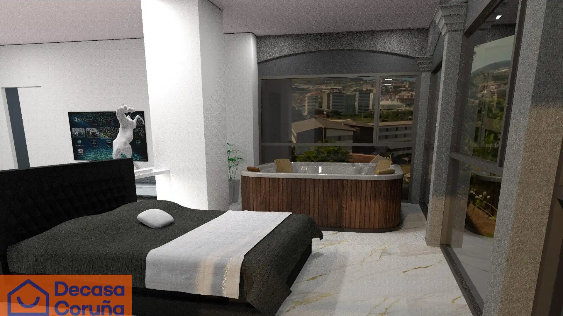 Bedroom of Houses for sale in A Coruña Capital   with Heating, Private garden and Terrace