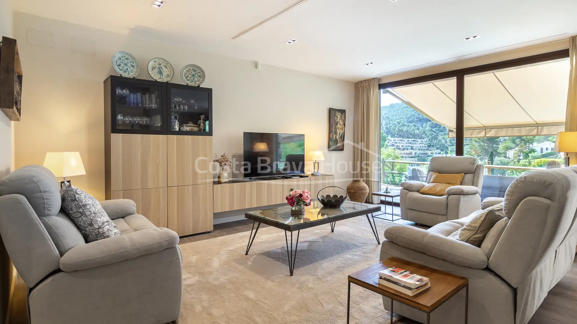 Living room of Houses for sale in Begur  with Air Conditioner, Heating and Private garden