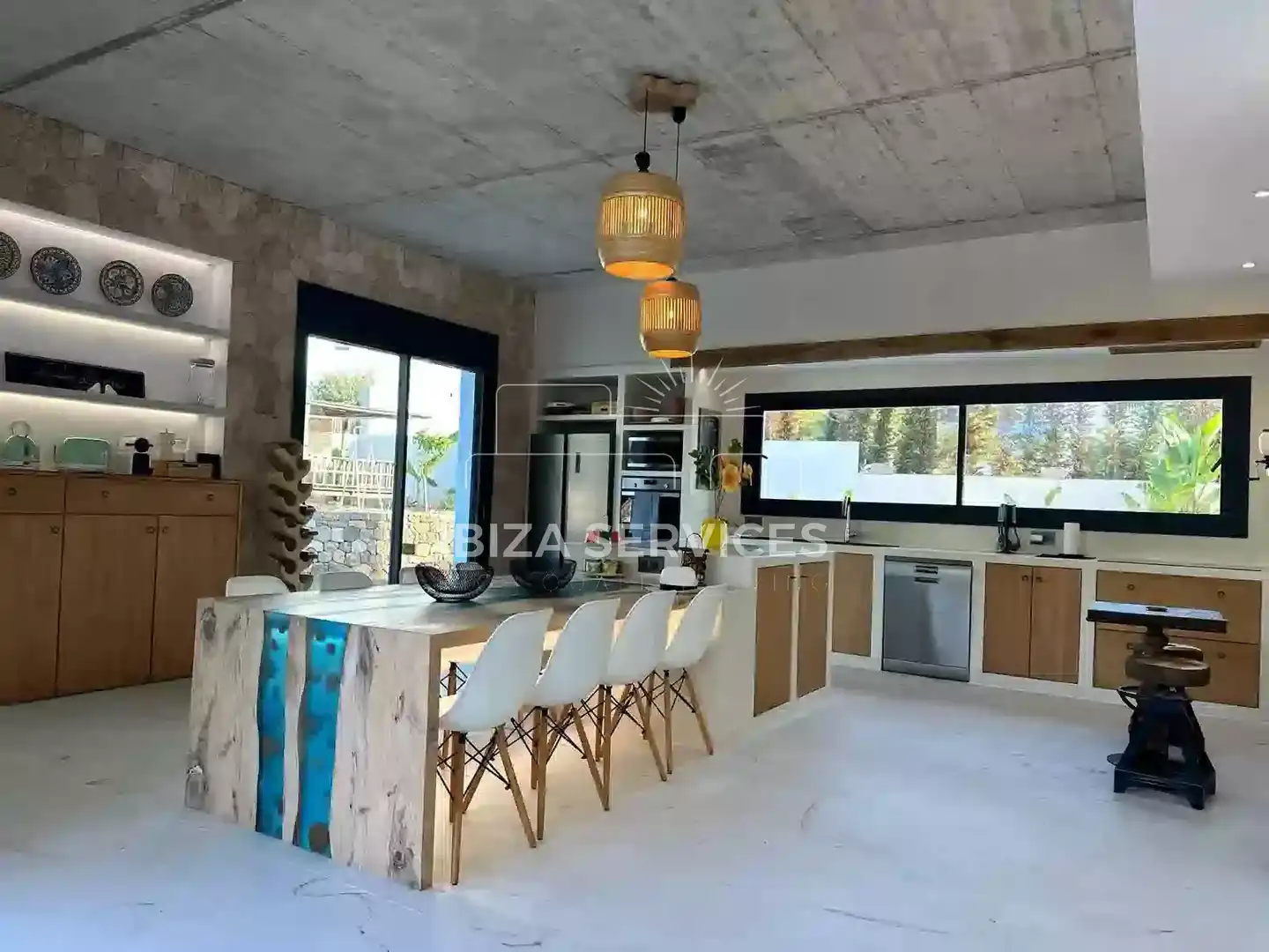 Kitchen of Houses for rent in Santa Eulària des Riu  with Air Conditioner, Private garden and Swimming Pool