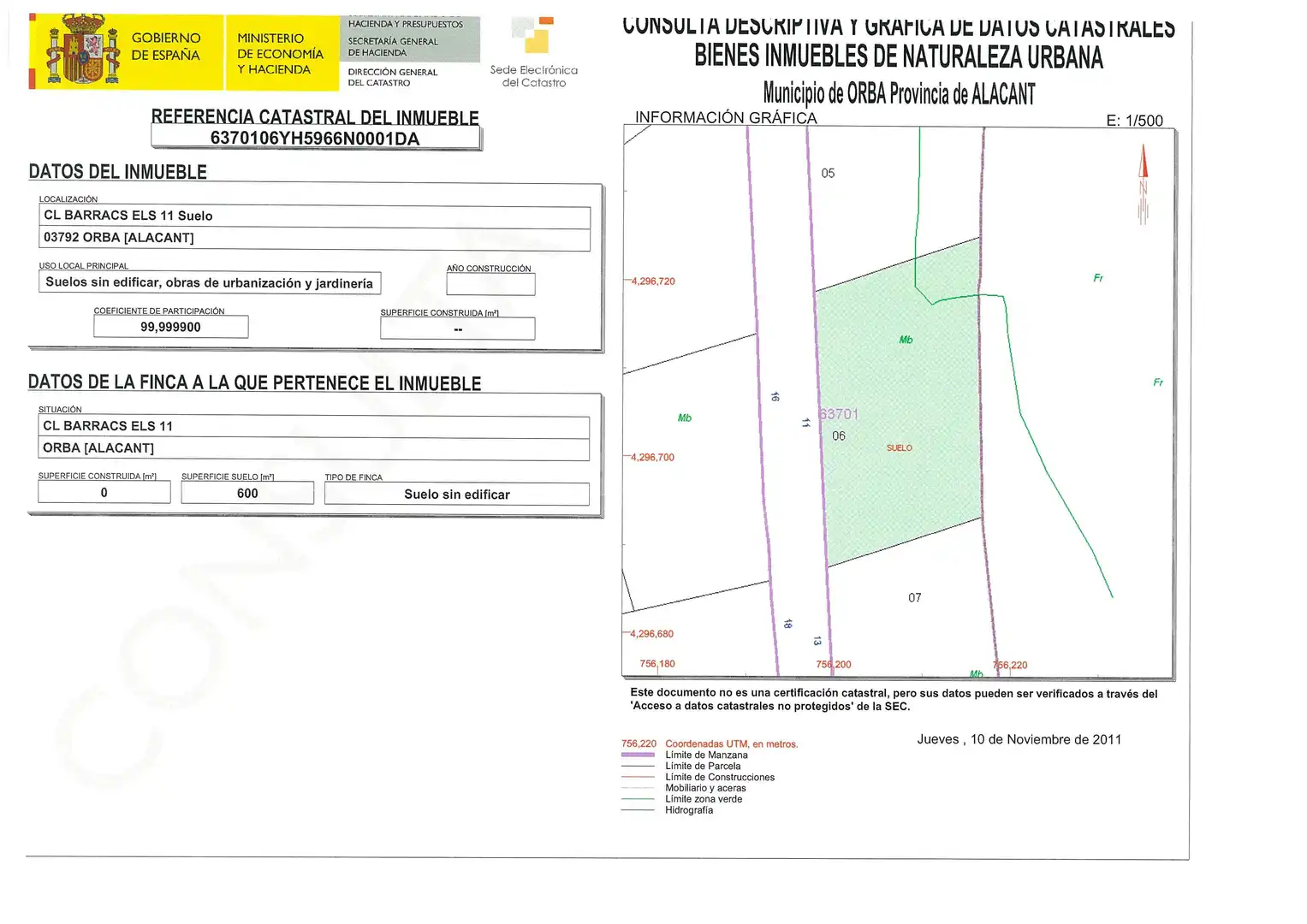Residential land for sale in Orba