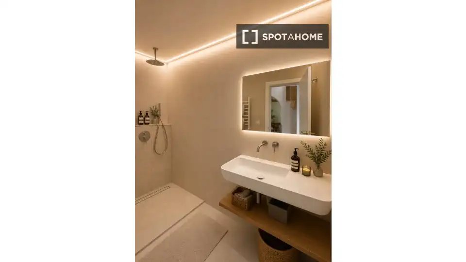Baño de Apartamento para compartir en Valencia con Aire acondicionado, Terraza y Amueblado