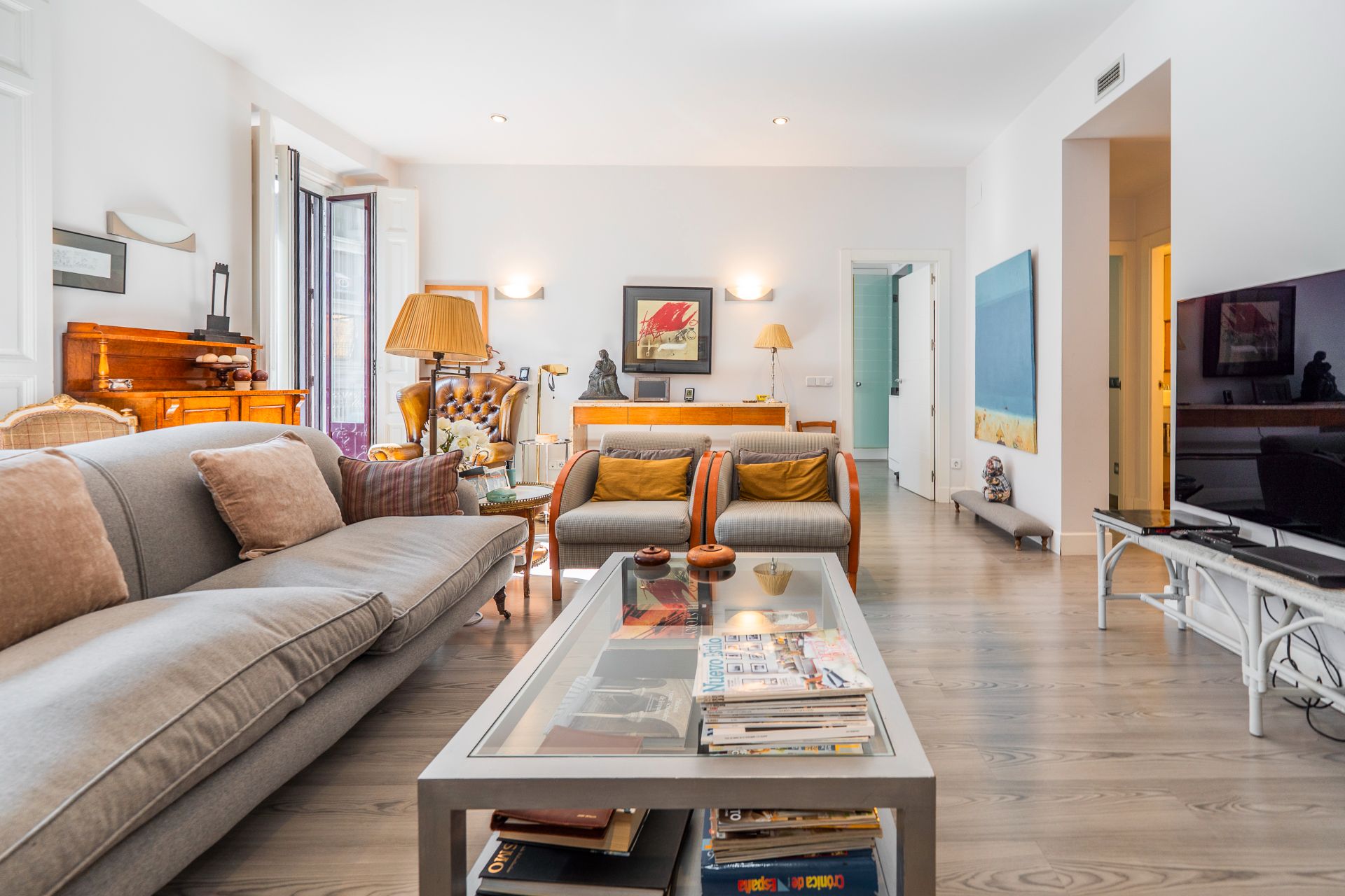 Sala de estar de Piso en venta en  Madrid Capital con Aire acondicionado, Calefacción y Trastero