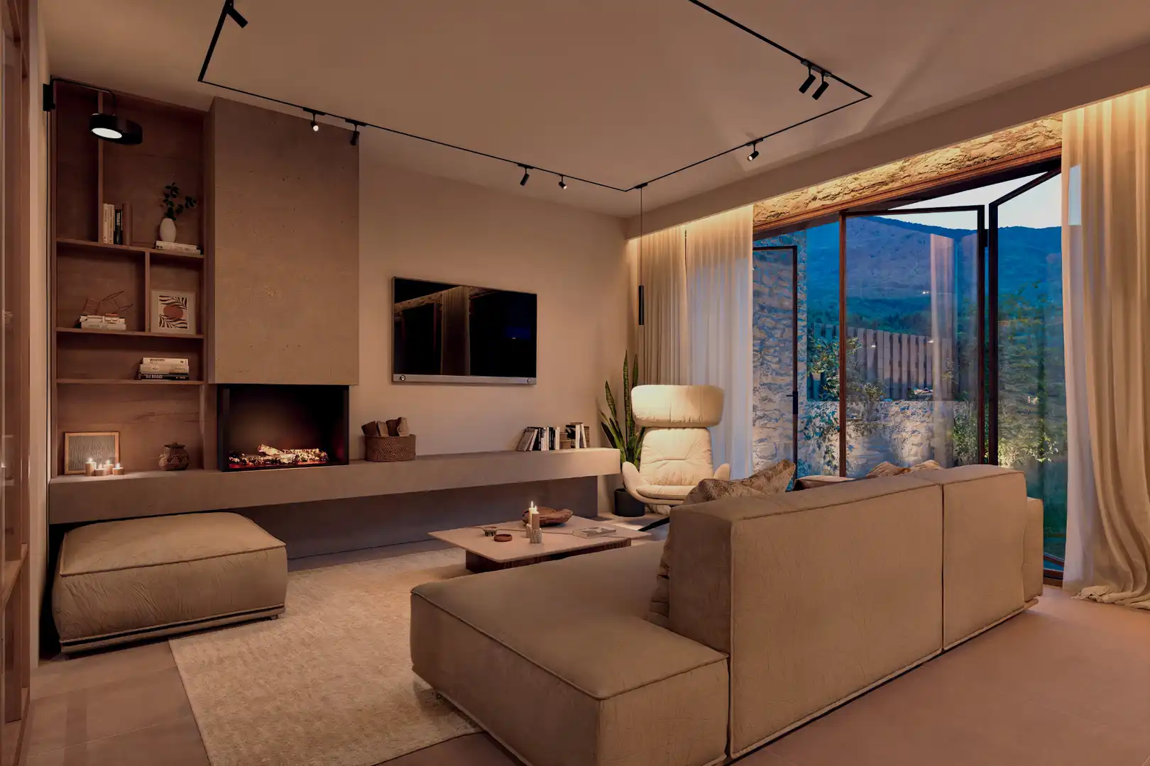 Sala de estar de Casa adosada en venta en Benasque con Aire acondicionado, Calefacción y Jardín privado