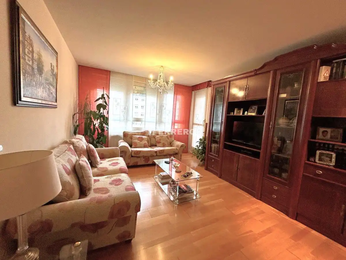 Sala d'estar de Pis en venda en  Logroño amb Calefacció, Parquet i Terrassa