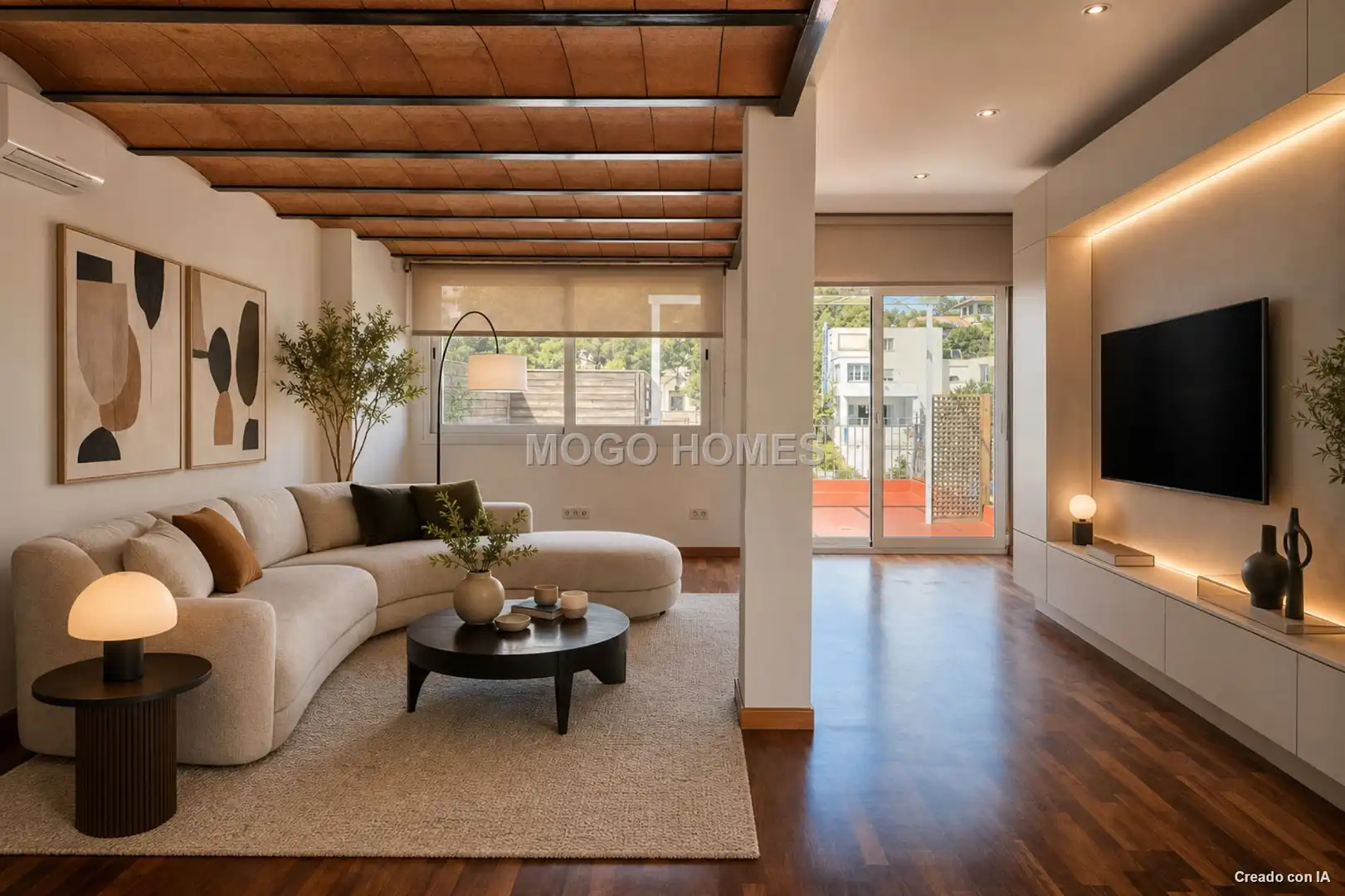 Living room of Attic for sale in  Palma de Mallorca  with Air Conditioner, Parquet flooring and Terrace