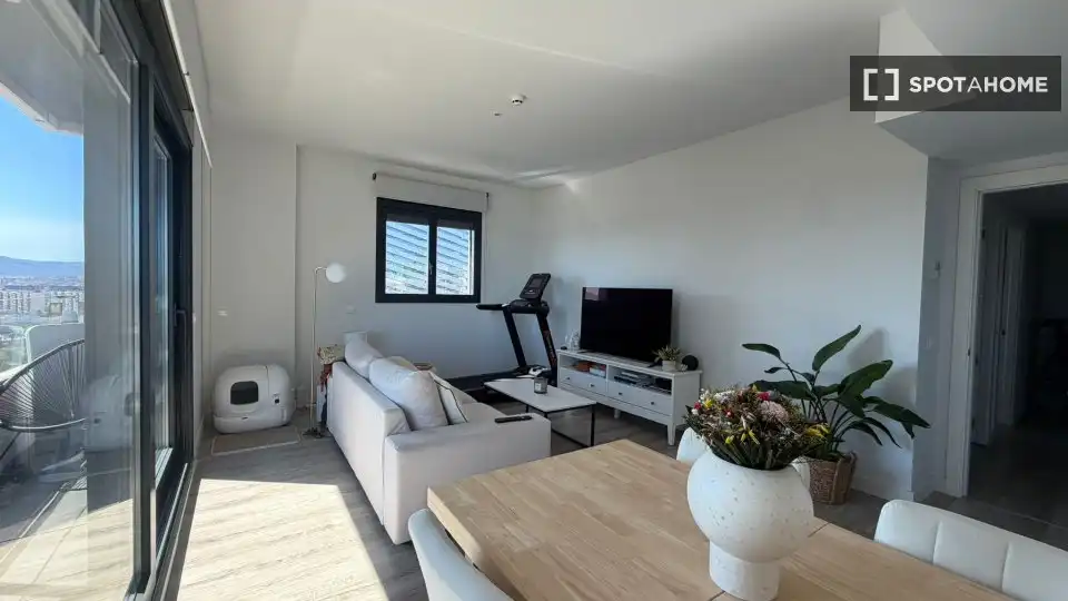 Living room of Flat for share in L'Hospitalet de Llobregat  with Air Conditioner, Terrace and Furnished