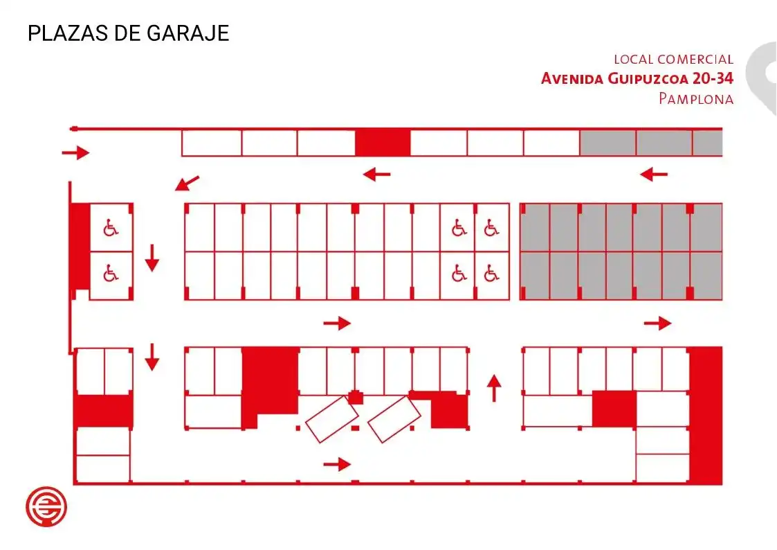 Parking of Commercial properties for rent in  Pamplona / Iruña  with Heating