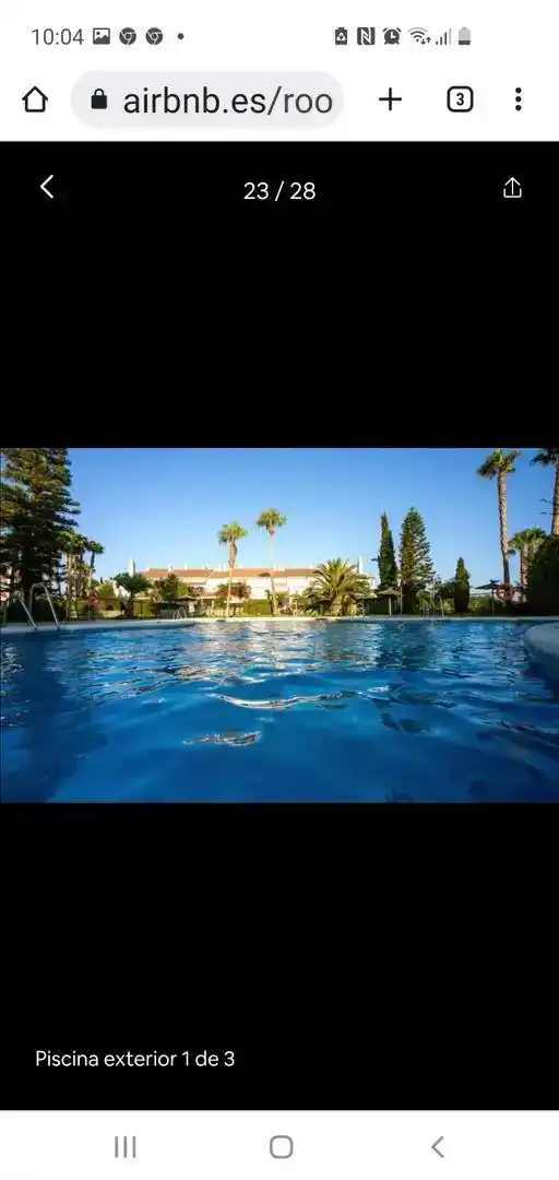 Piscina de Apartamento de alquiler en Rota con Aire acondicionado, Jardín privado y Piscina