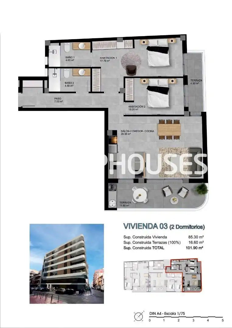 Appartement compact avec terrasse à vendre à Santa Pola ciudad, imagen 10