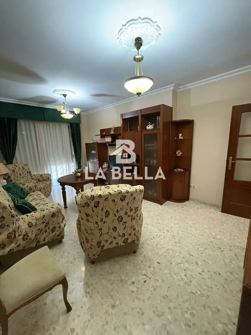 Sala d'estar de Pis en venda en Sevilla amb Moblat i Balcó