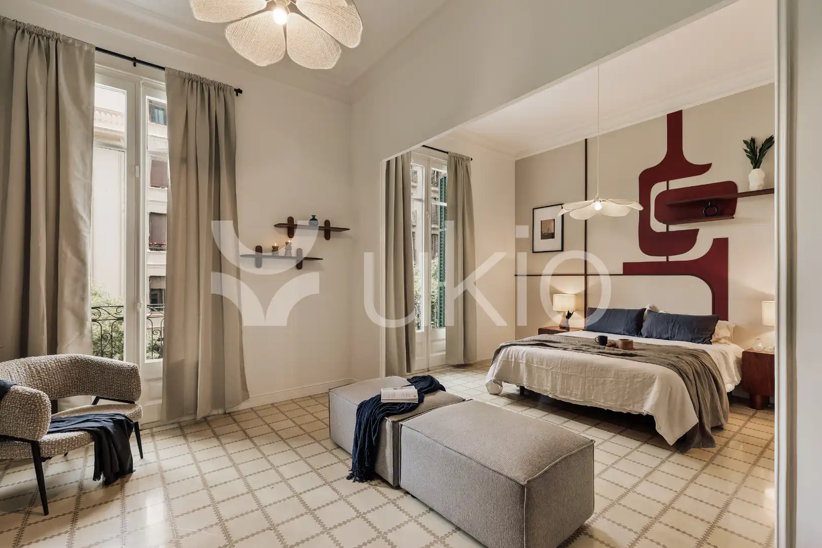 Habitación de Apartamento de alquiler en Barcelona con Aire acondicionado, Calefacción y Amueblado
