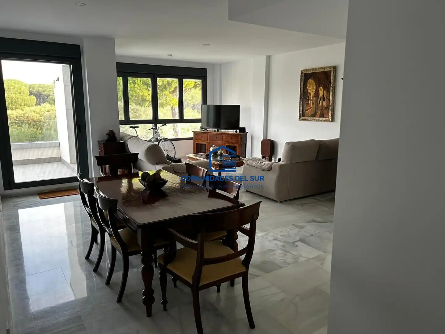 Esszimmer von Wohnung zur Miete in El Puerto de Santa María mit Klimaanlage, Privatgarten und Terrasse