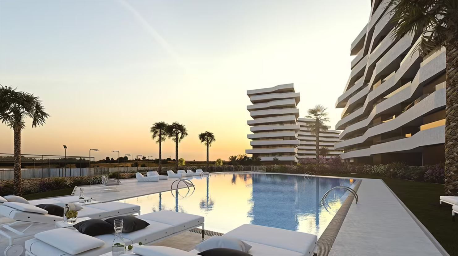 Swimming pool of Flat for sale in Alicante / Alacant  with Air Conditioner, Heating and Private garden