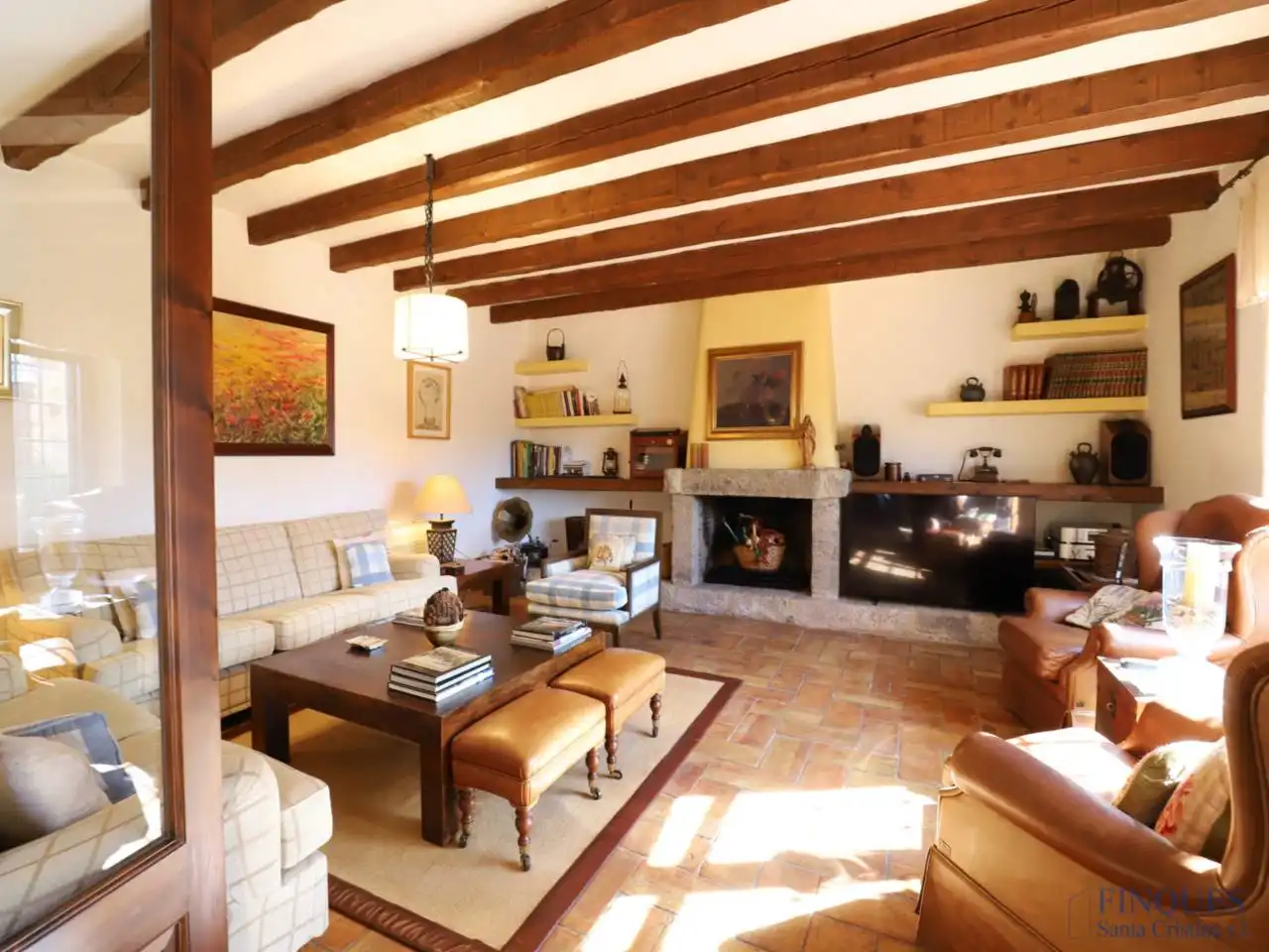 Sala d'estar de Finca rústica en venda en Santa Cristina d'Aro amb Aire condicionat, Calefacció i Jardí privat