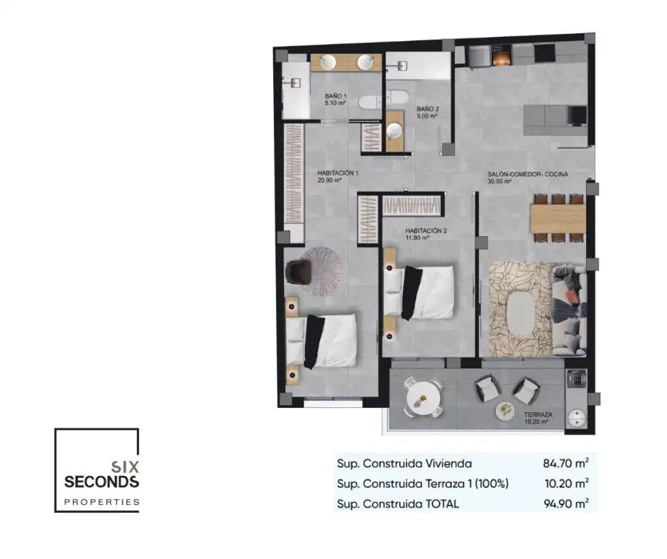 Penthouse mit Aufzug zum Verkauf in Santa Pola ciudad, imagen 2