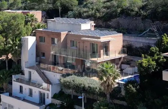 Exterior view of Detached homes for sale in Castelldefels  with Air Conditioner, Heating and Terrace