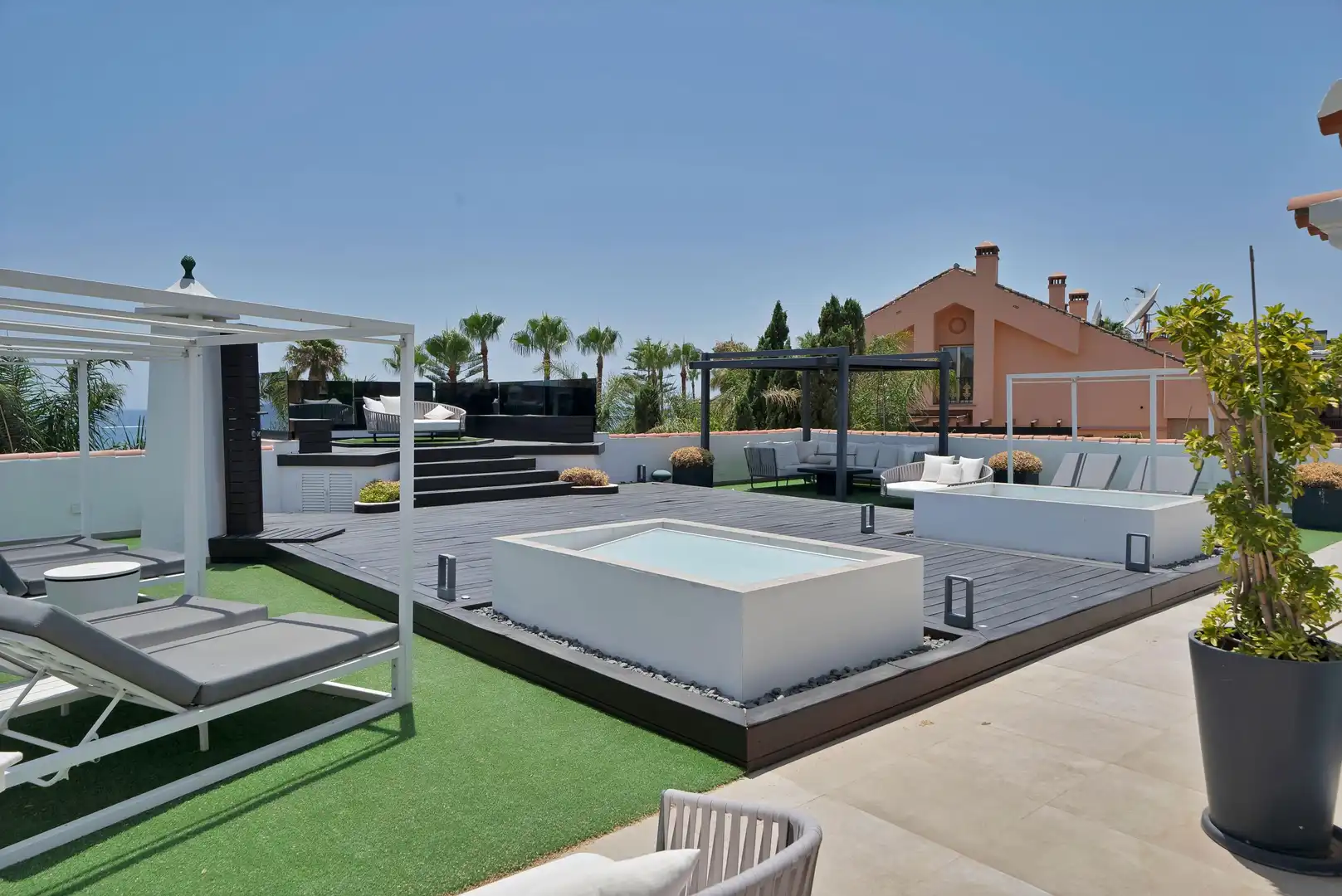 Terrasse von Haus oder Chalet zur Miete in Marbella mit Heizung, Privatgarten und Terrasse