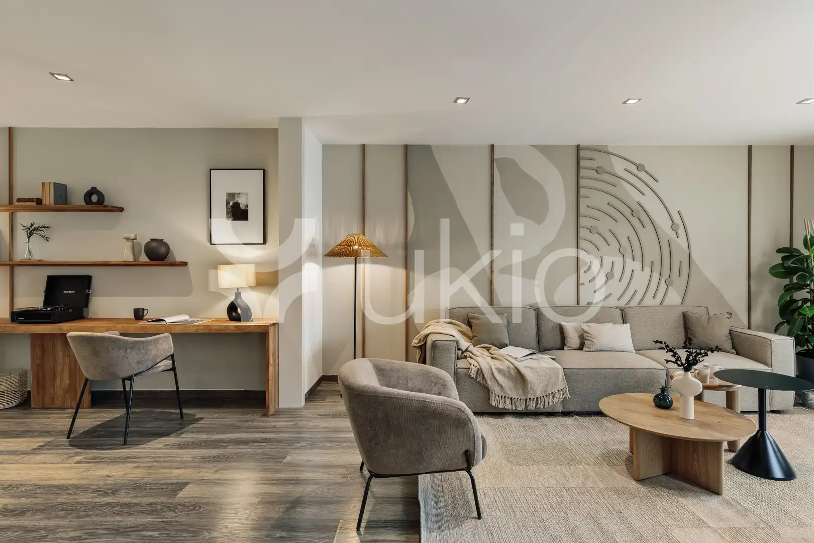Sala de estar de Apartamento de alquiler en Barcelona con Aire acondicionado, Calefacción y Terraza