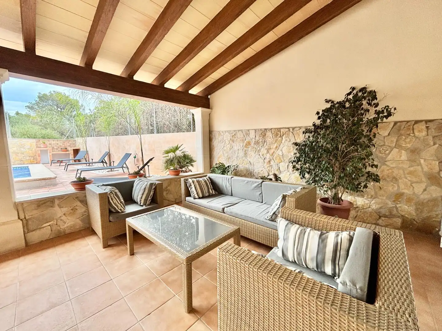 Terrasse von Haus oder Chalet zum Verkauf in Llucmajor mit Klimaanlage, Privatgarten und Balkon