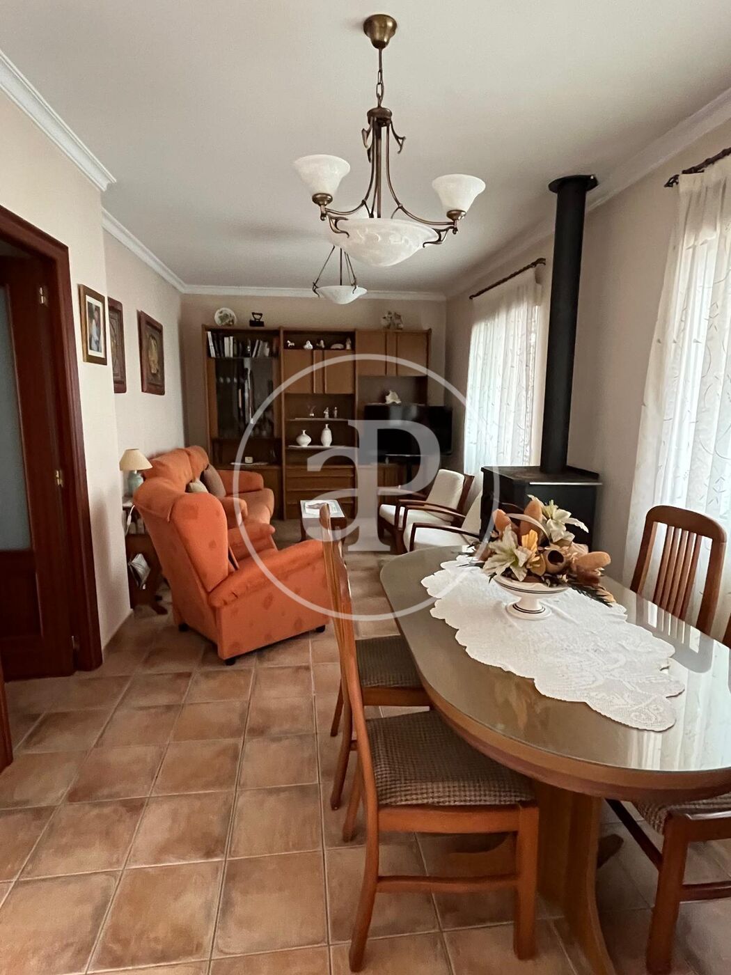 Sala de estar de Casa adosada en venta en Barx con Calefacción, Terraza y Amueblado