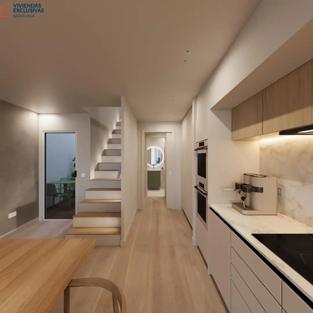 Cocina de Dúplex en venta en Barcelona con Parquet, Balcón y Alarma