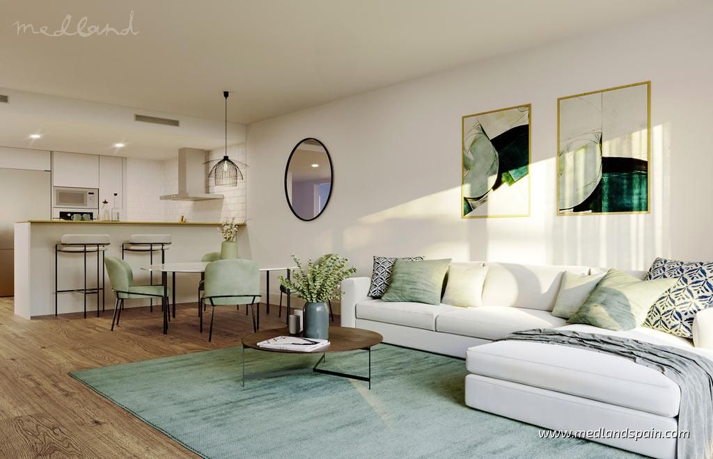 Sala d'estar de Apartament en venda en Monforte del Cid amb Aire condicionat, Calefacció i Jardí privat