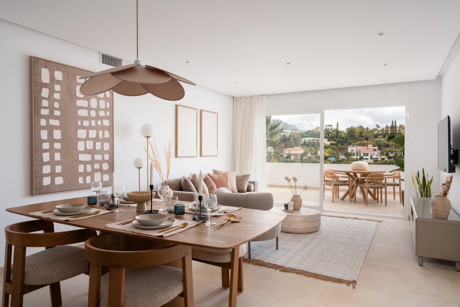 Living room of Flat for sale in Benahavís  with Air Conditioner, Terrace and Furnished