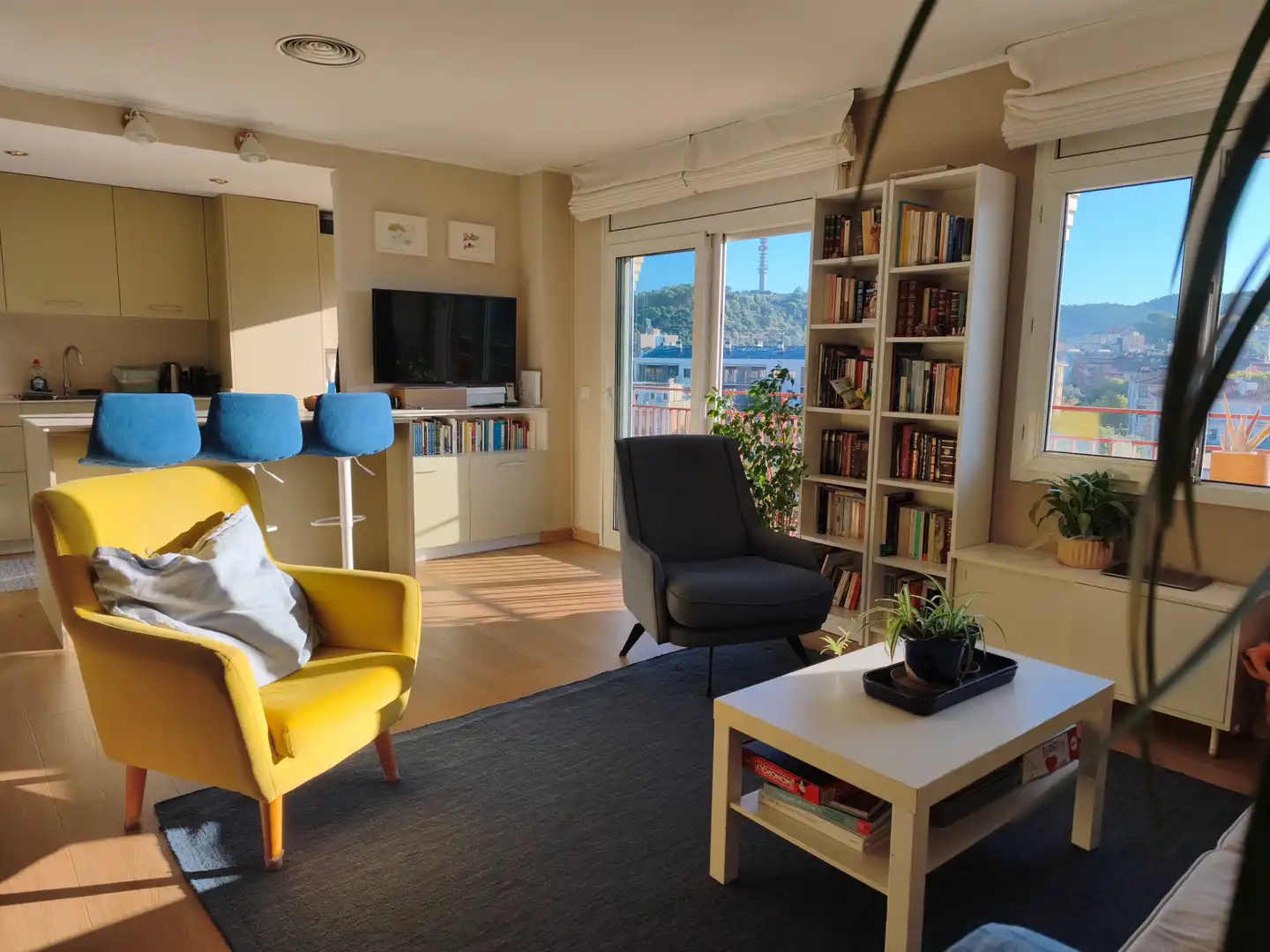 Sala de estar de Dúplex en venta en Girona con Aire acondicionado, Calefacción y Parquet