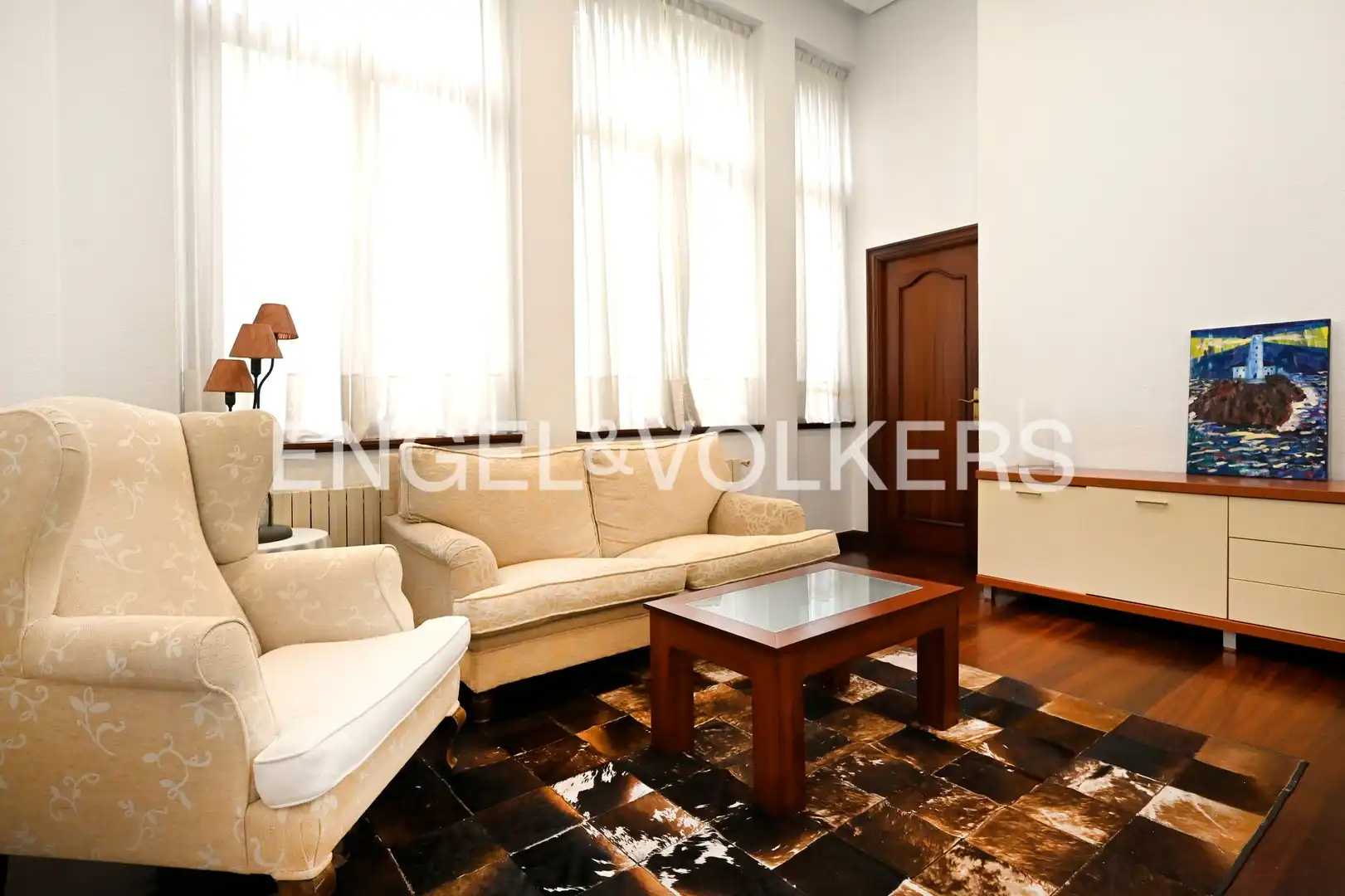 Wohnzimmer von Maisonette zur Miete in Santander mit Heizung, Privatgarten und Parkett