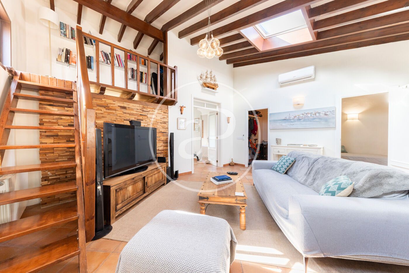Living room of Attic for sale in  Palma de Mallorca  with Air Conditioner, Heating and Private garden