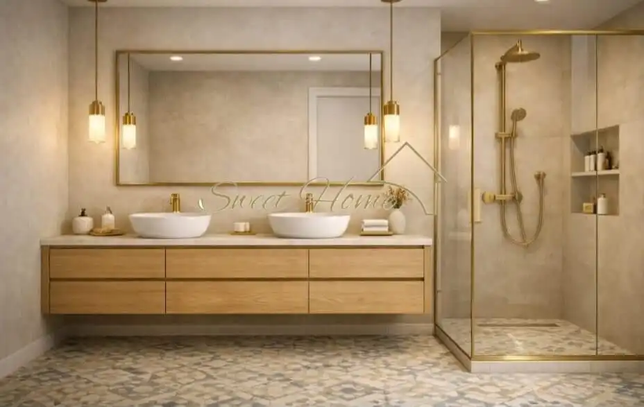Badezimmer von Maisonette zum Verkauf in Badalona mit Klimaanlage, Heizung und Privatgarten