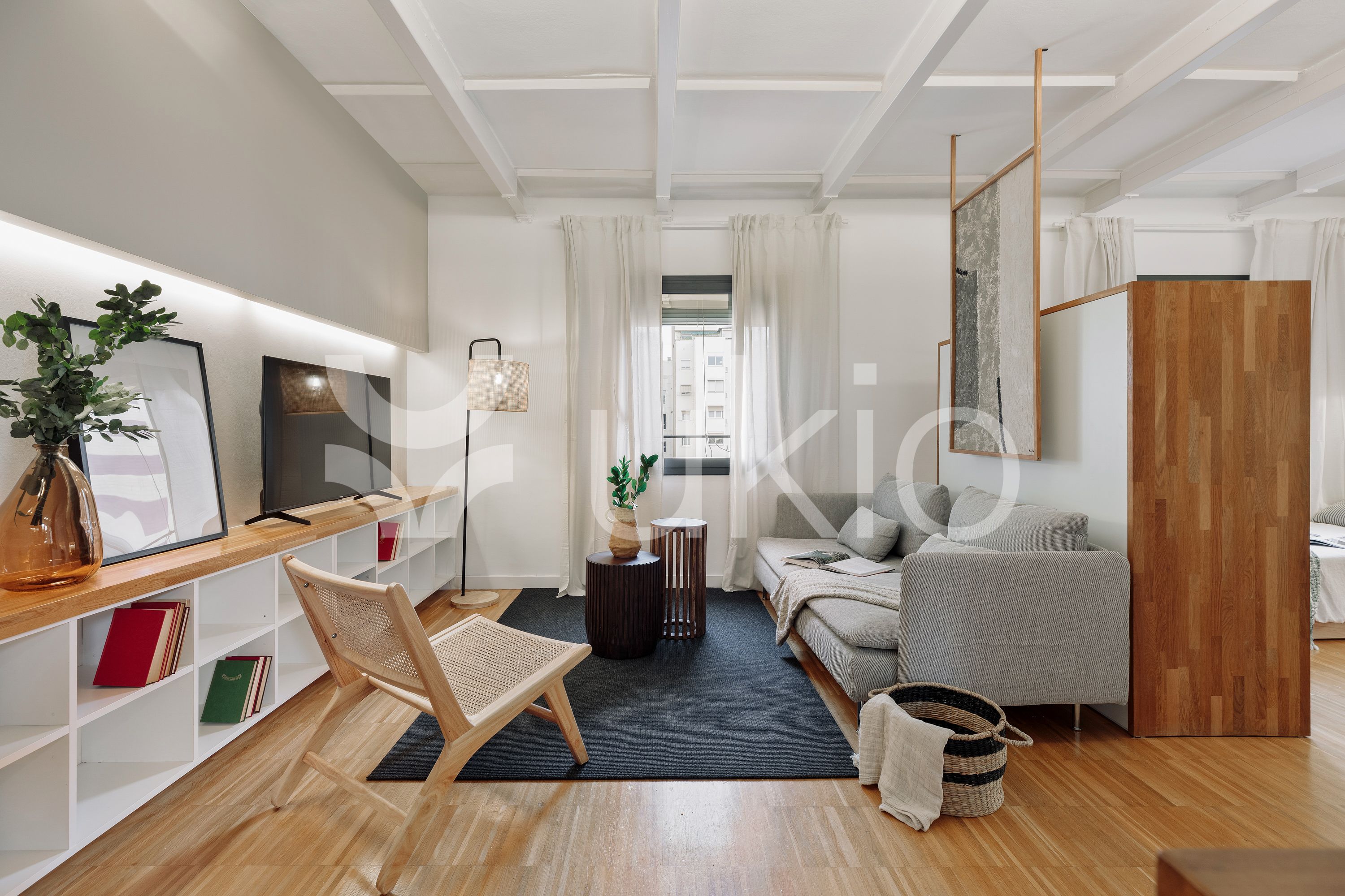 Living room of Apartment to rent in  Barcelona Capital  with Air Conditioner, Heating and Furnished