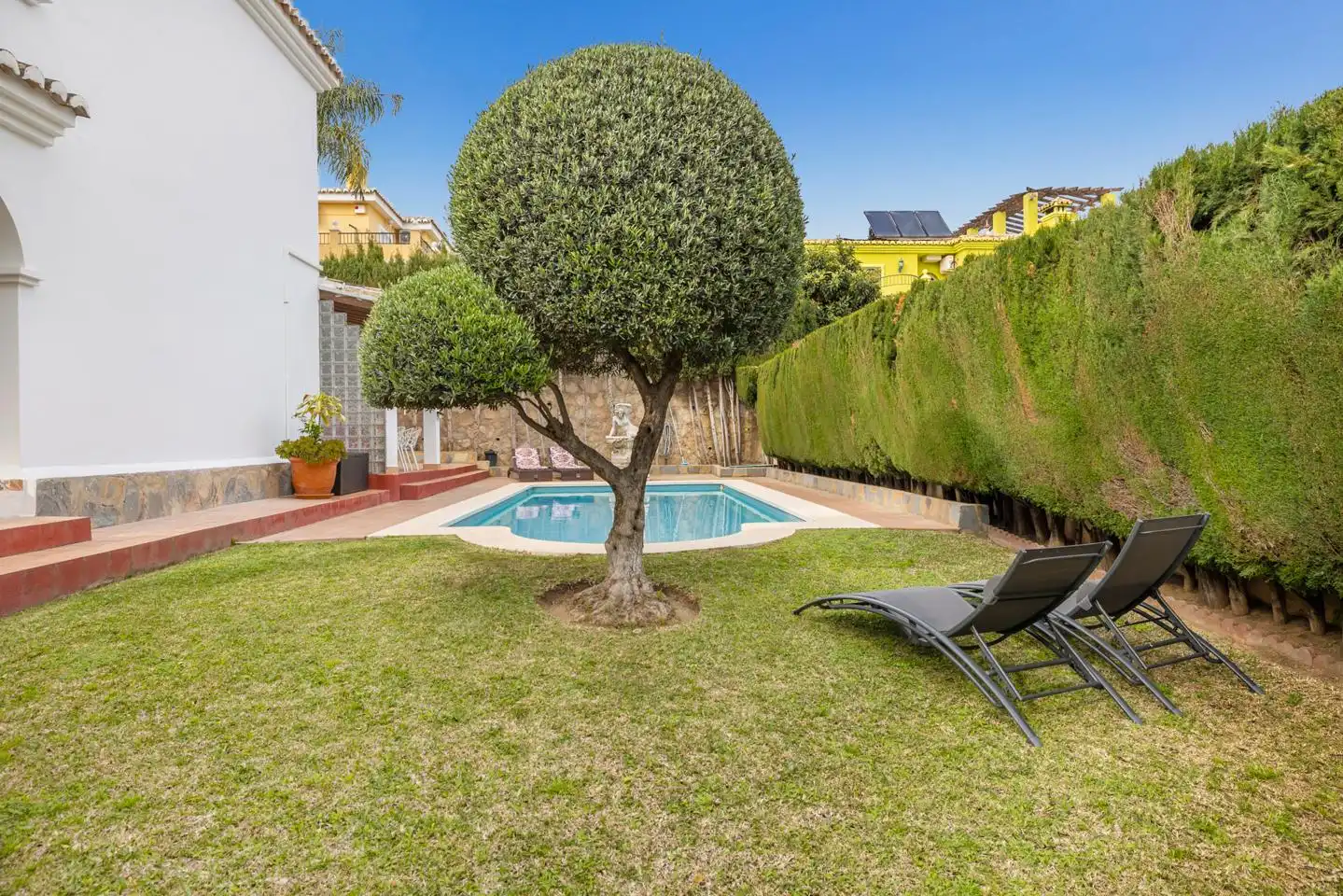 Garden of Houses for rent in Benalmádena  with Air Conditioner, Private garden and Swimming Pool