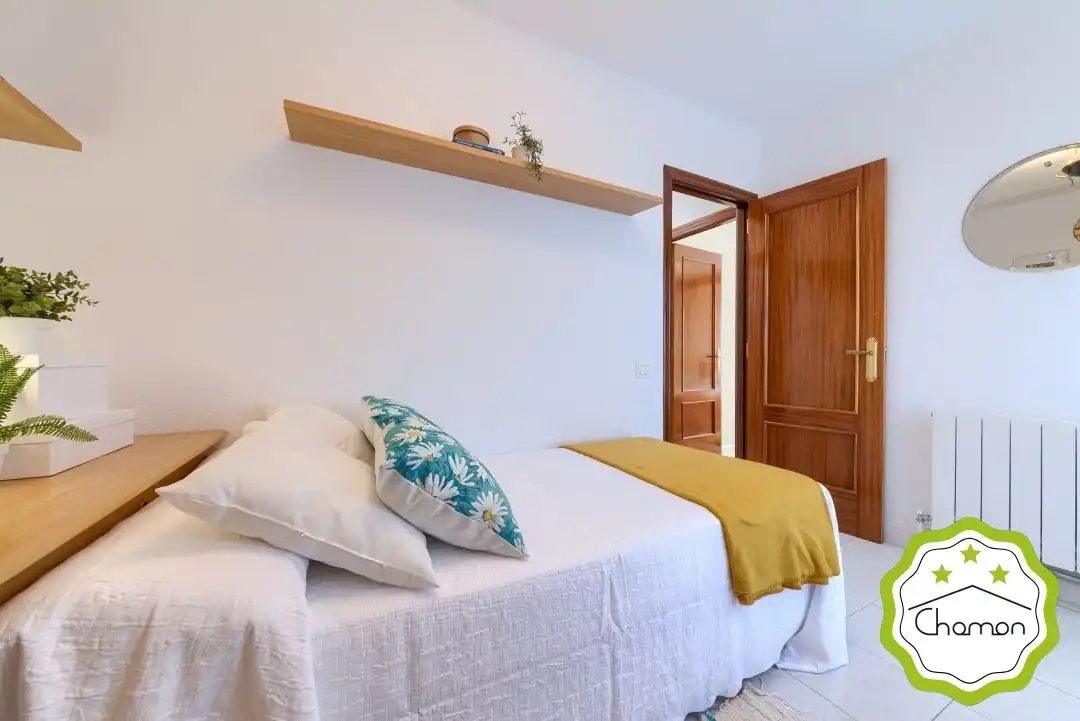 Schlafzimmer von Wohnung zur Miete in Noja mit Heizung, Privatgarten und Terrasse