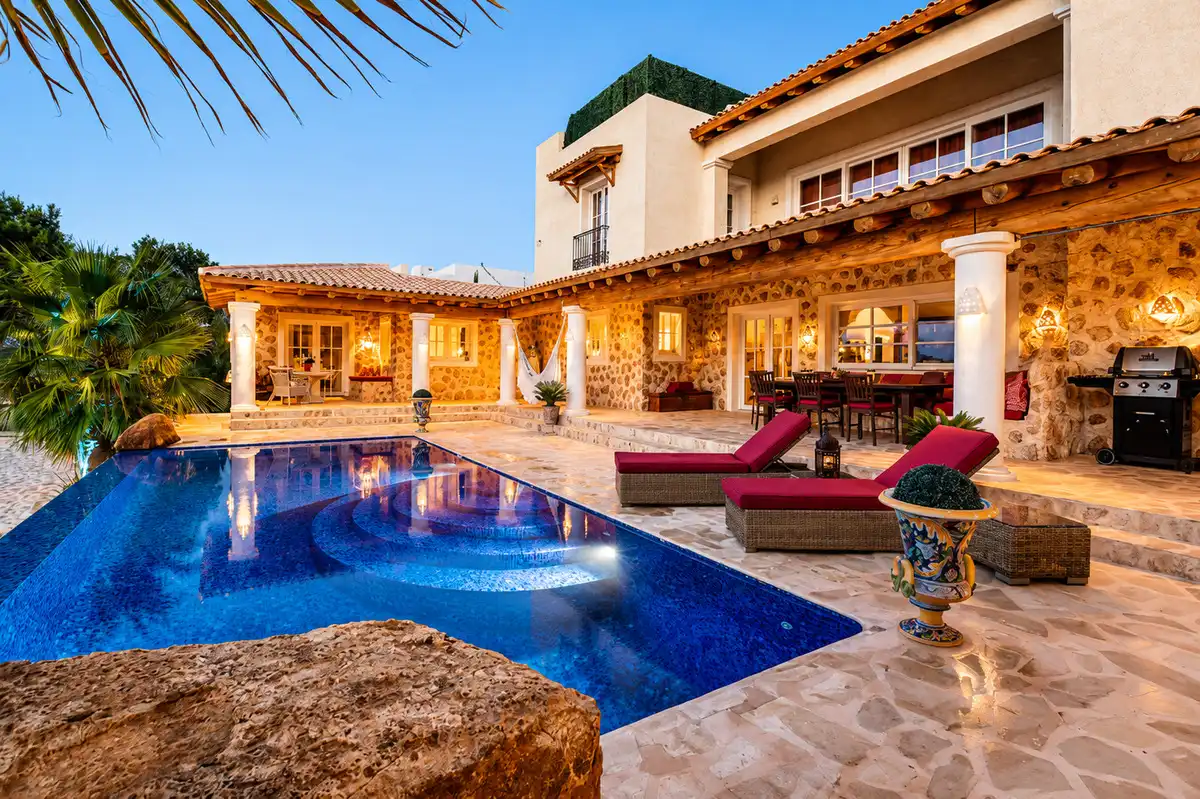 Terrace of Houses for rent in Santa Eulària des Riu  with Air Conditioner, Heating and Private garden