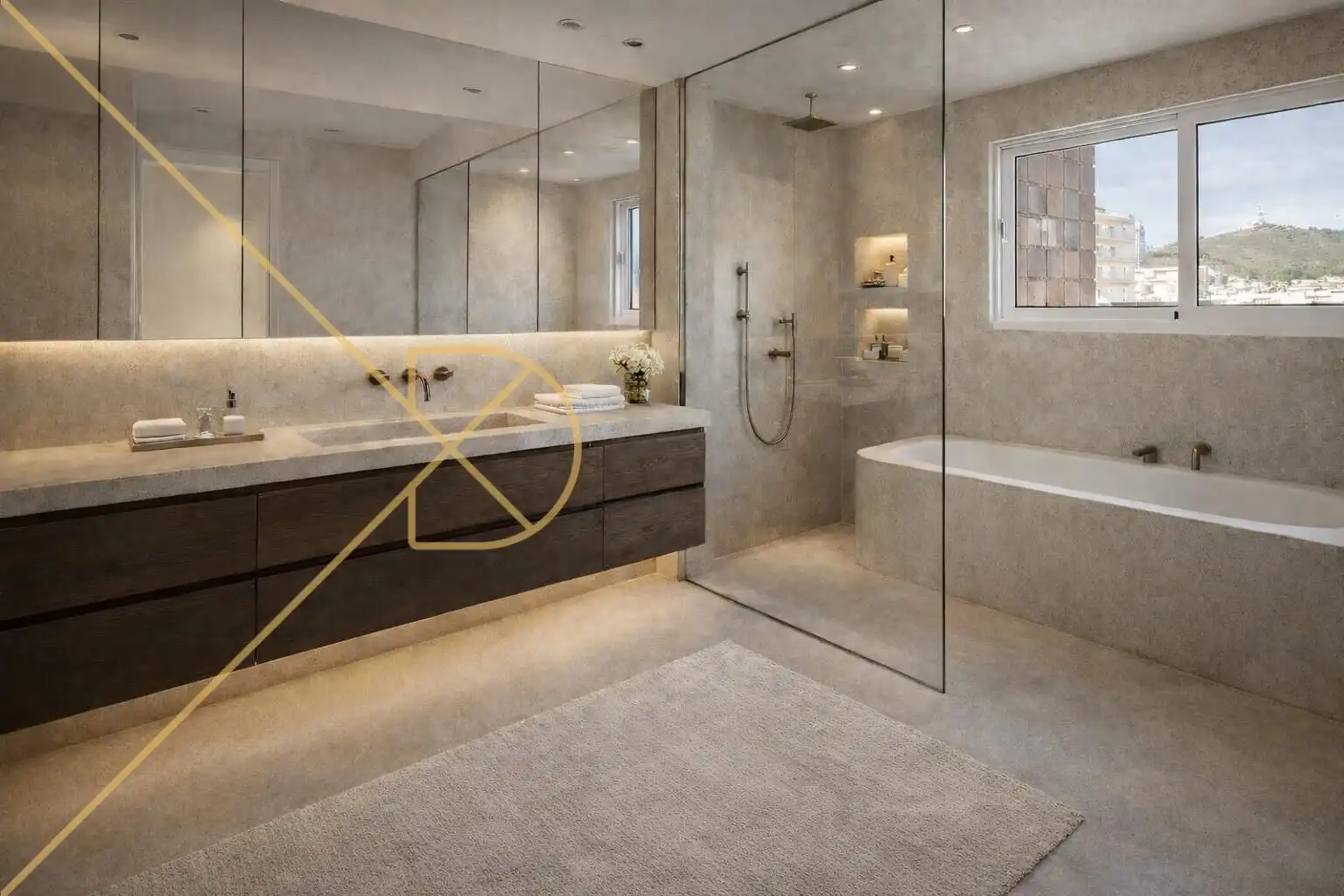 Badezimmer von Wohnung zum Verkauf in Barcelona mit Parkett