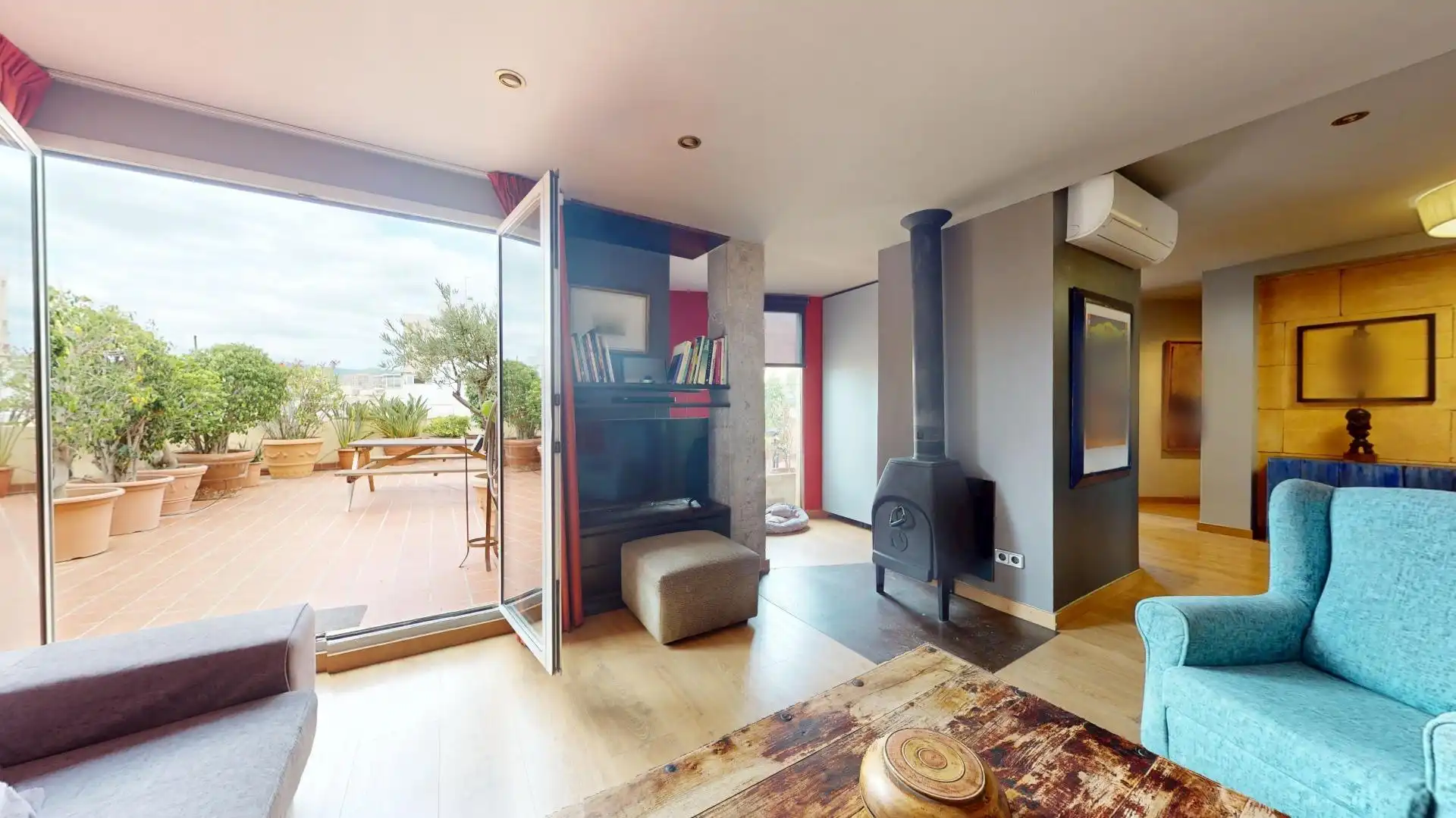 Sala de estar de Ático en venta en  Palma de Mallorca con Aire acondicionado, Parquet y Terraza