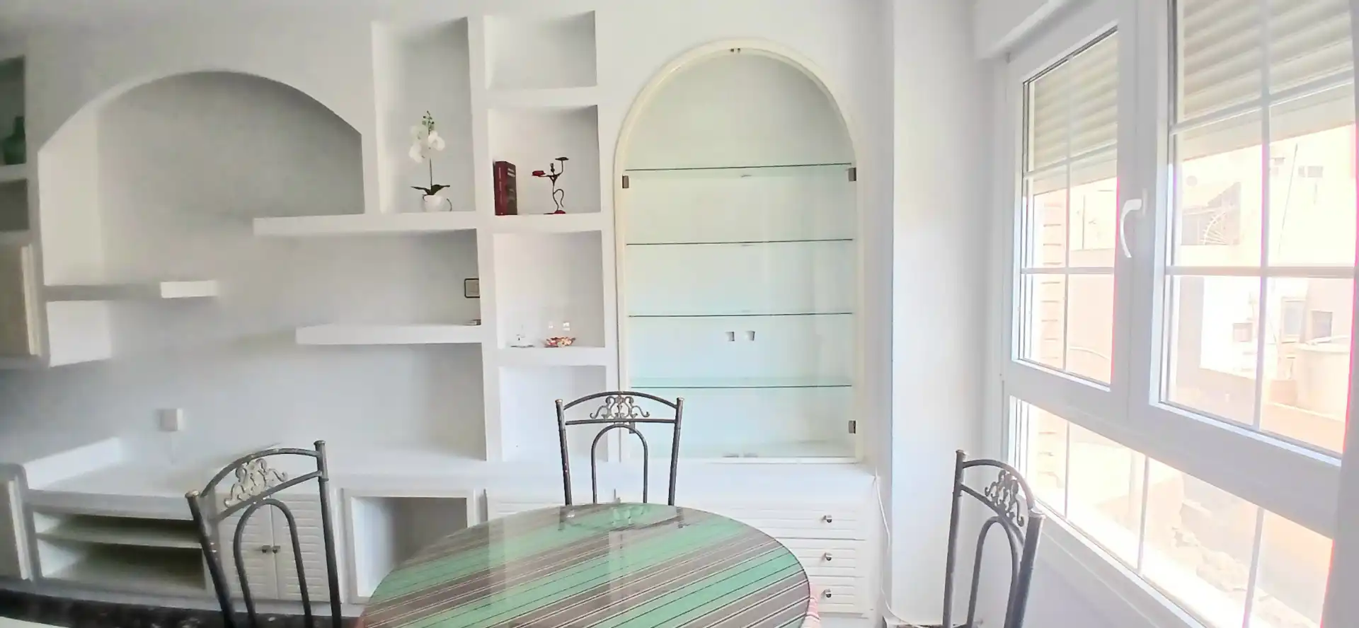 Dining room of Flat for rent in Almería  with Air Conditioner, Terrace and Furnished