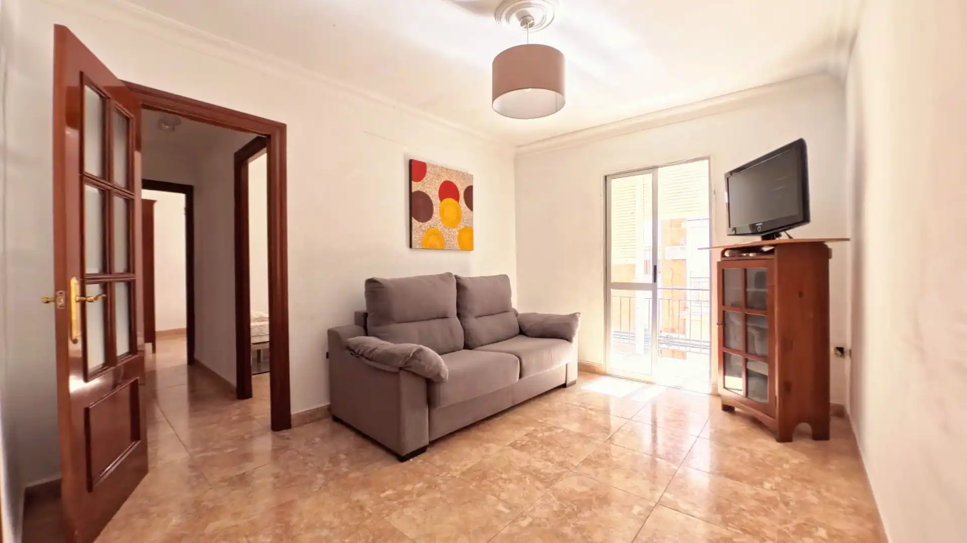 Living room of Flat for sale in Sevilla  with Air Conditioner, Furnished and Balcony