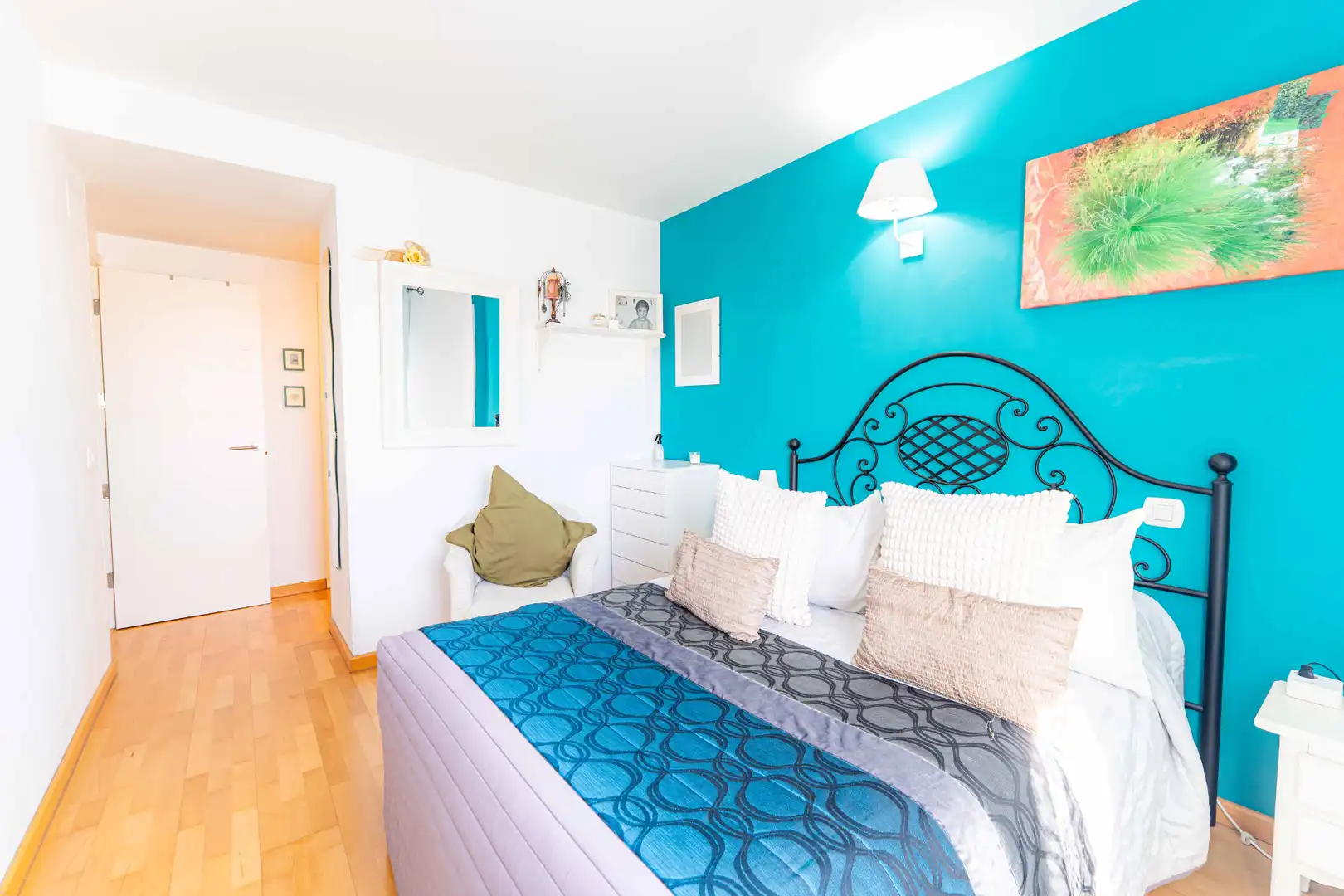 Schlafzimmer von Dachboden zum Verkauf in Arroyomolinos (Madrid) mit Heizung, Parkett und Terrasse