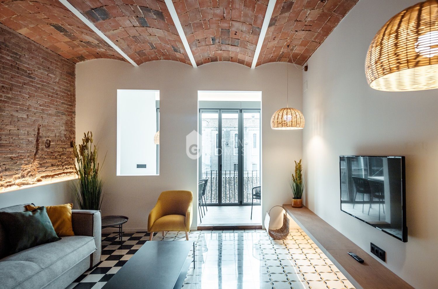Sala d'estar de Apartament de lloguer en Girona Capital amb Calefacció, Terrassa i Moblat