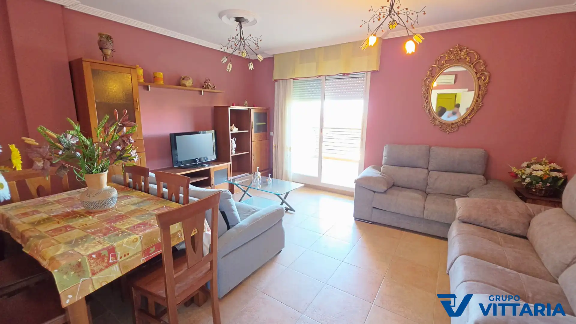 Sala de estar de Piso en venta en Roquetas de Mar con Aire acondicionado, Terraza y Amueblado