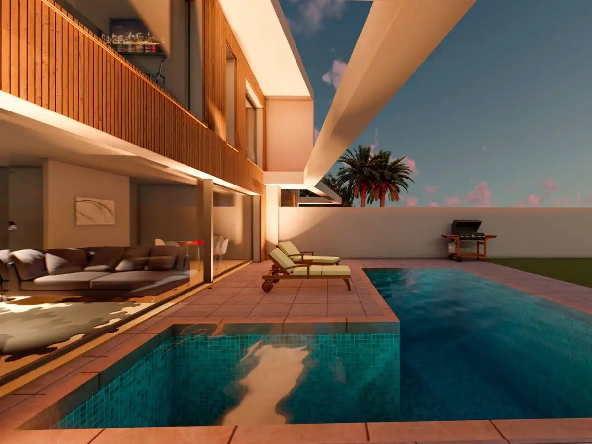 Swimming pool of Detached homes for sale in Santa Pola  with Air Conditioner, Private garden and Terrace