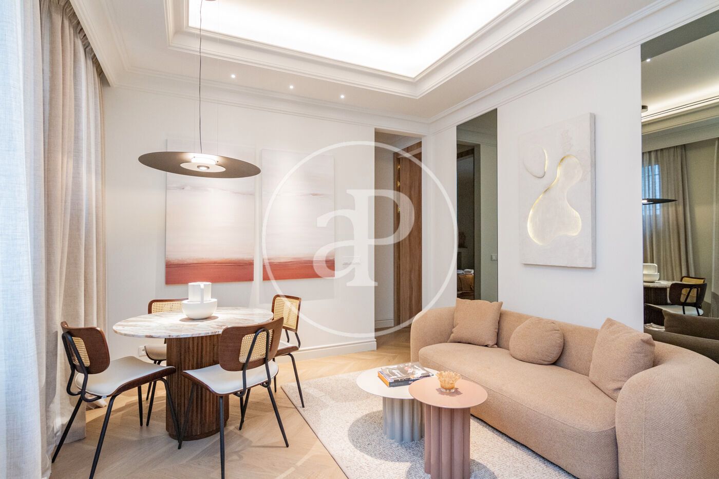 Sala d'estar de Pis de lloguer en  Madrid Capital amb Aire condicionat, Calefacció i Moblat