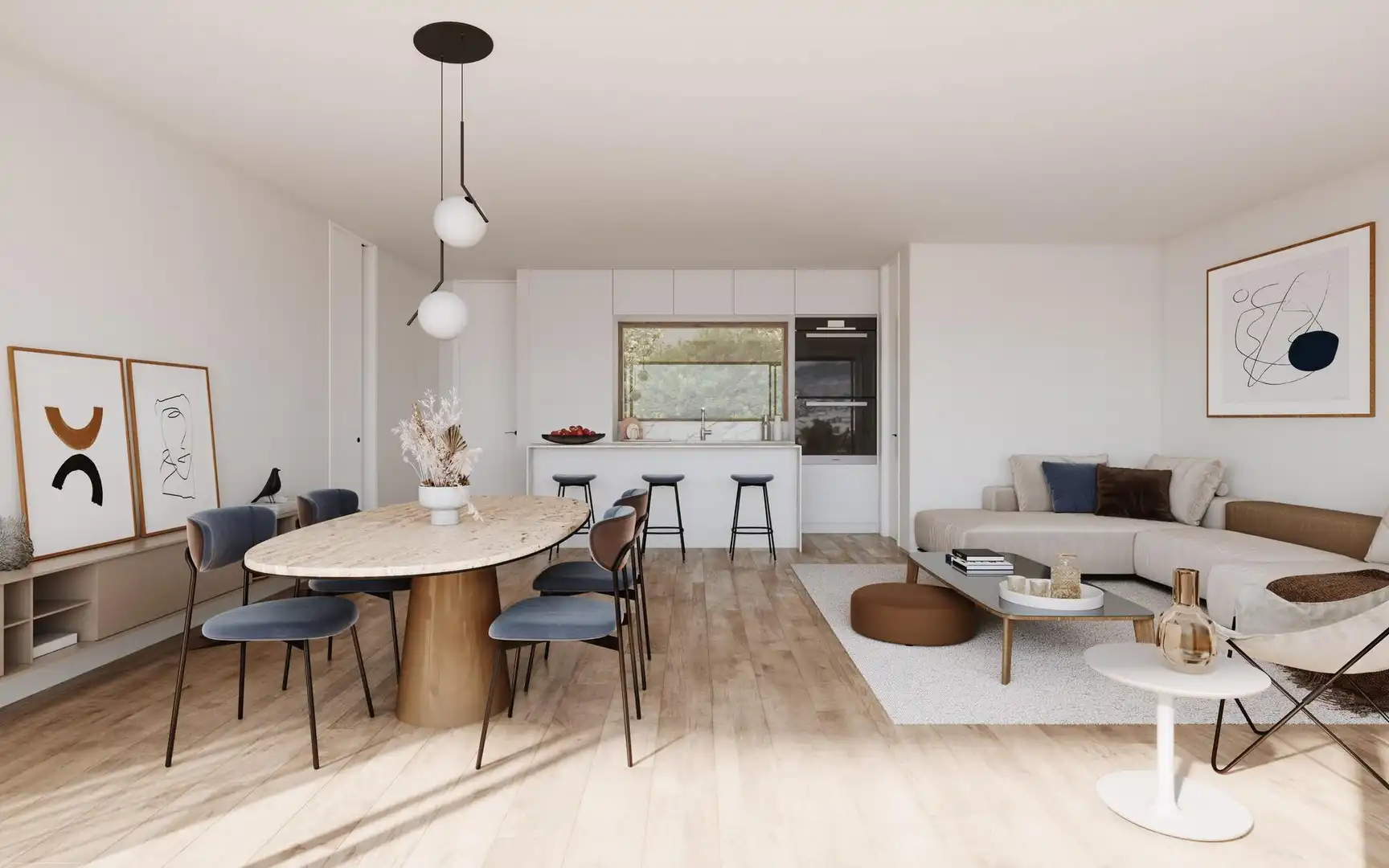 Sala de estar de Apartamento en venta en L'Alfàs del Pi con Aire acondicionado, Calefacción y Jardín privado